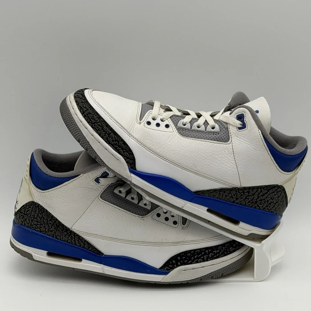 Jordan 3 Retro Racer Blue White Blue Cement‎ Grey CT8532-145 11.5M Authentic!